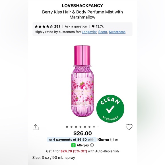LoveShackFancy Other - LoveShackFancy Hair & Perfume Mist Mist - Berry Kiss | Brand New & Sealed